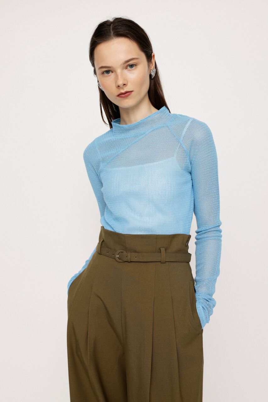 SLY「ASYMMETRY MESH L／S トップス」|Tシャツ・カットソー|