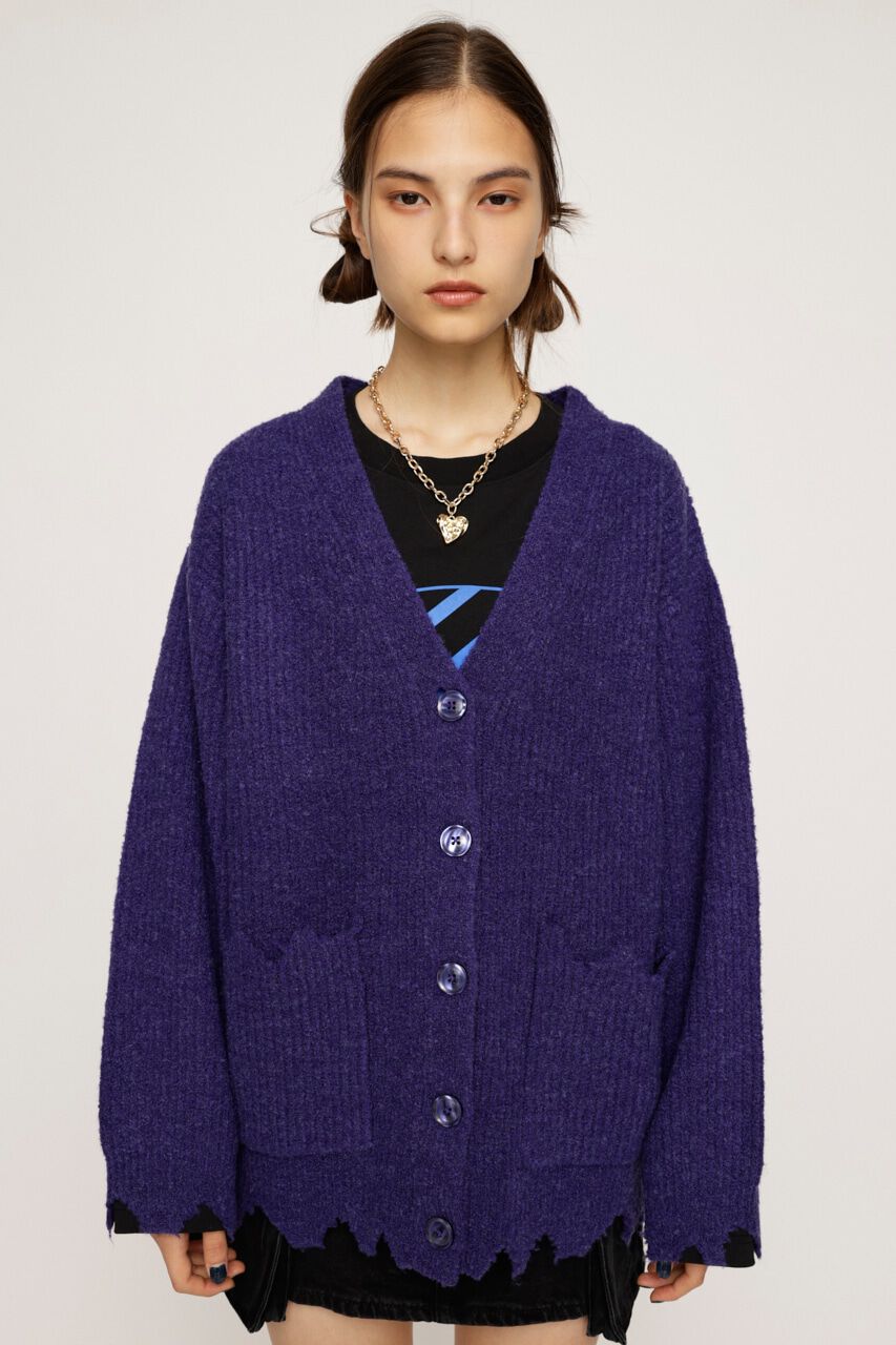 SLY「WOOL MIX DAMAGED LOOSE カーディガン」|カーディガン|