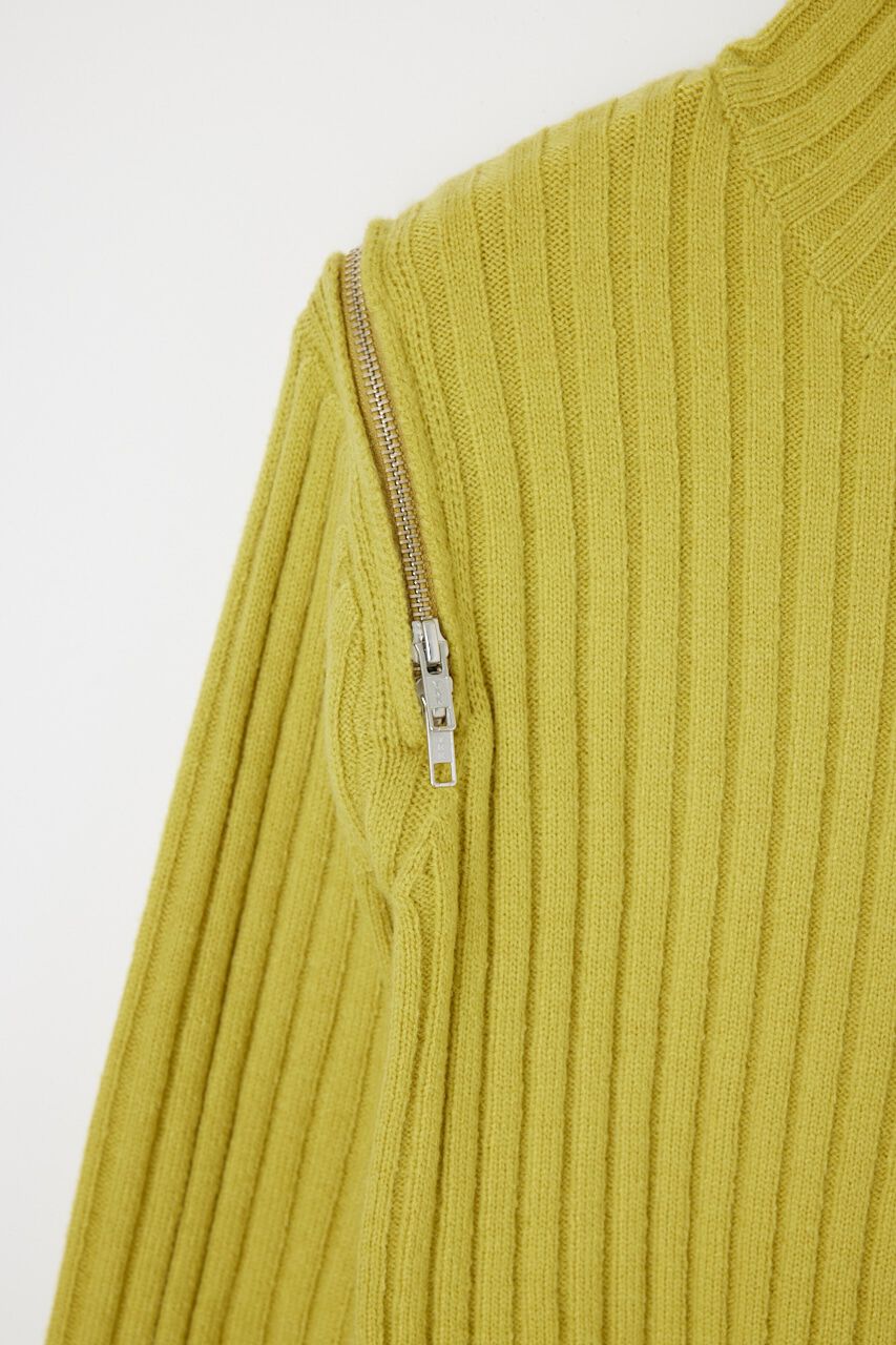 SLY「SHOULDER ZIP OPEN RIB MG トップス」|ニット・セーター|