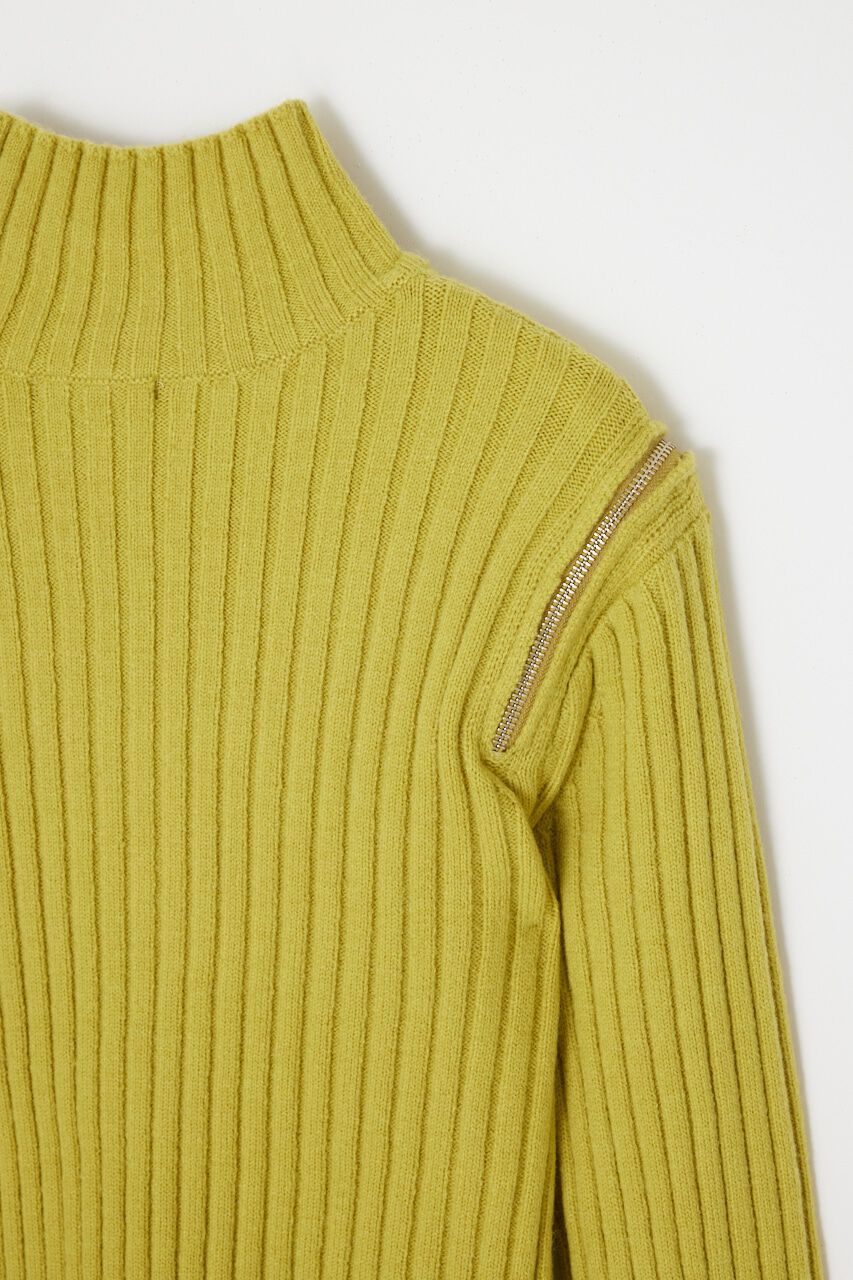 SLY「SHOULDER ZIP OPEN RIB MG トップス」|ニット・セーター|