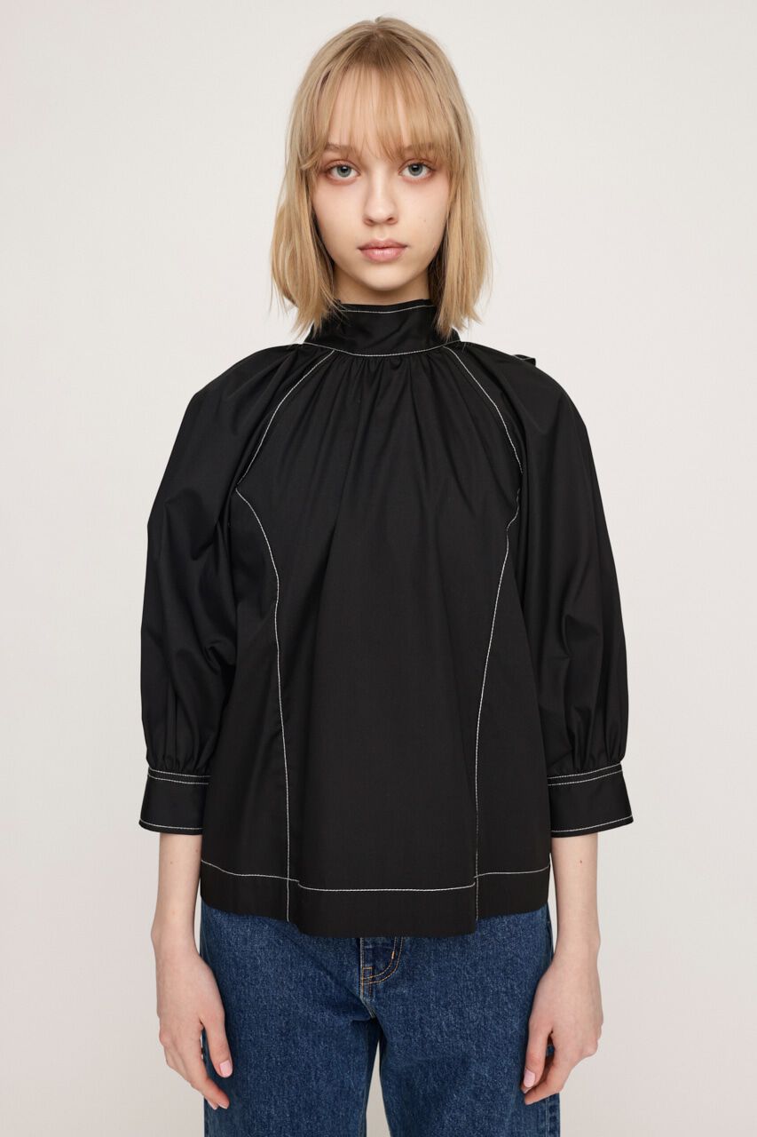 SLY「2WAY VOLUME SLEEVE STITCH ブラウス」|シャツ・ブラウス|BLK