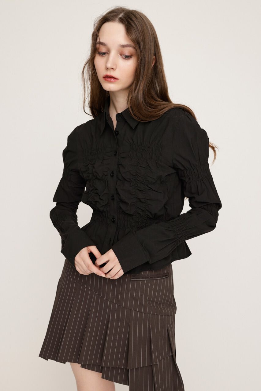 SLY「RANDOM SHIRRING トップス」|シャツ・ブラウス|BLK