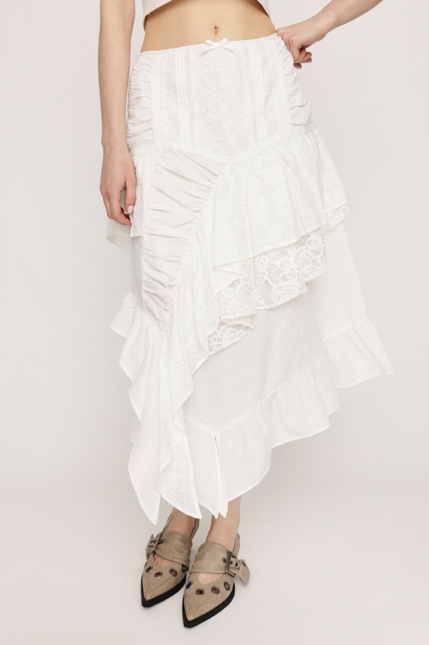 SLY「COTTON LACED WRAP DESIGN ロングスカート」|スカート|