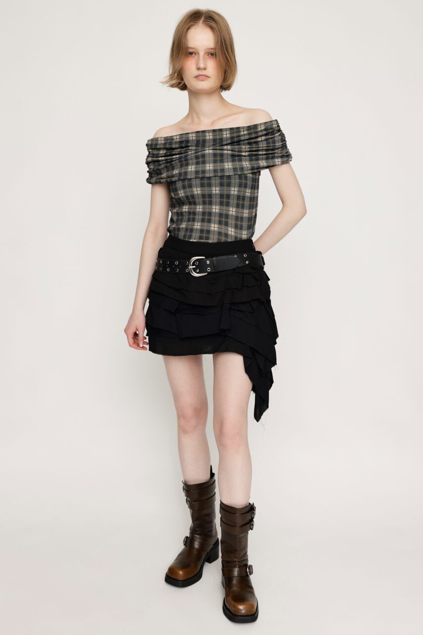 SLY「FRILL DRAPE スコート」|スカート|BLK