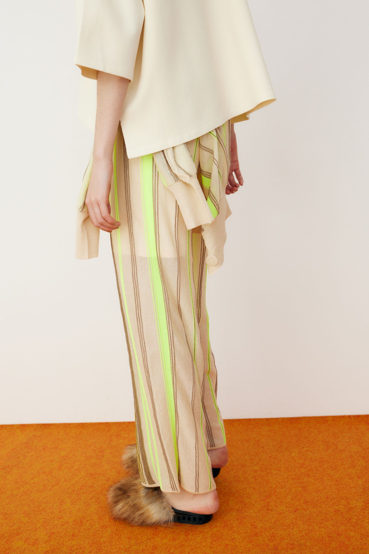 HeRIN.CYE「Sheer stripe knit pants」|その他|