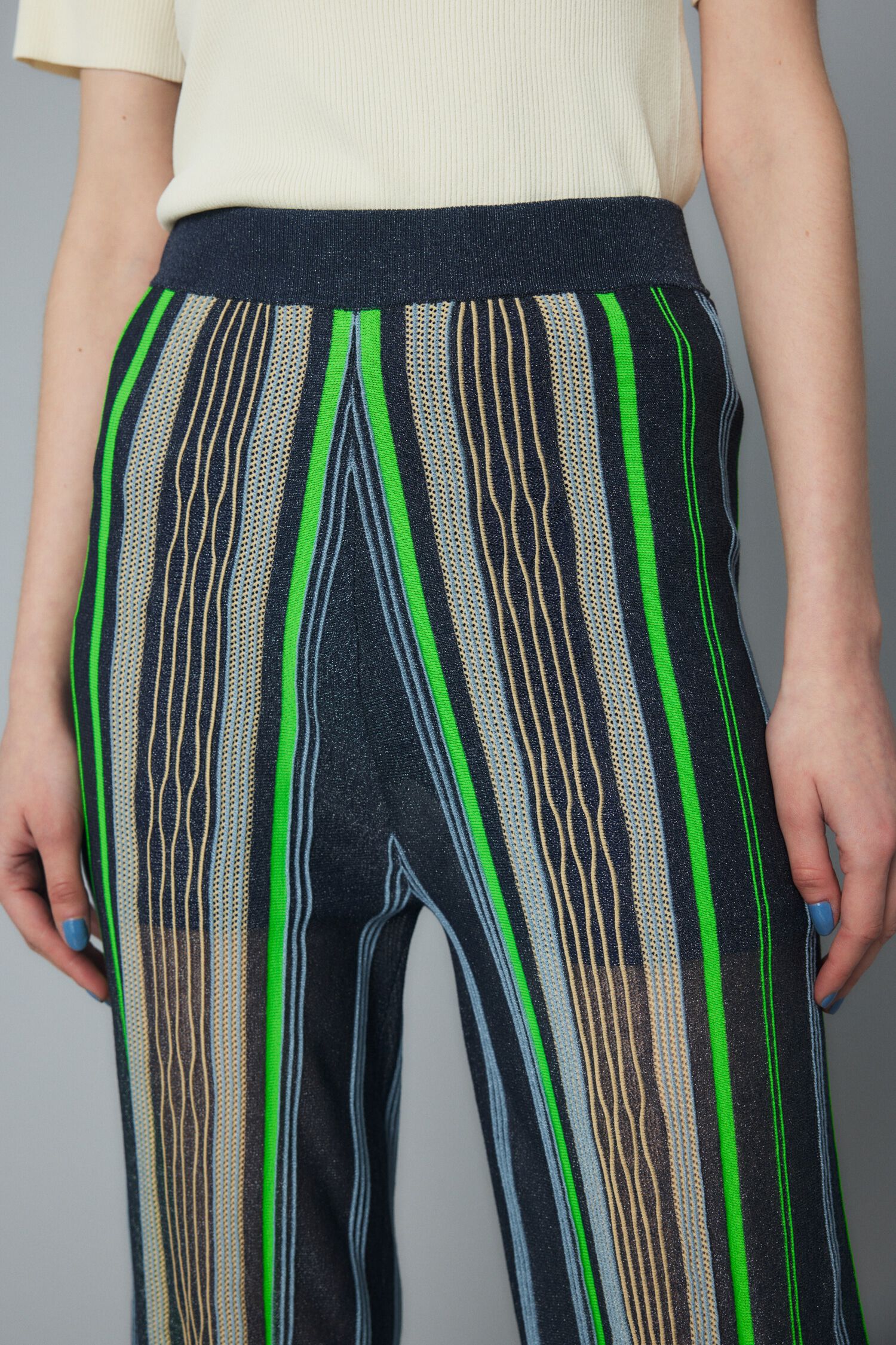 HeRIN.CYE「Sheer stripe knit pants」|その他|