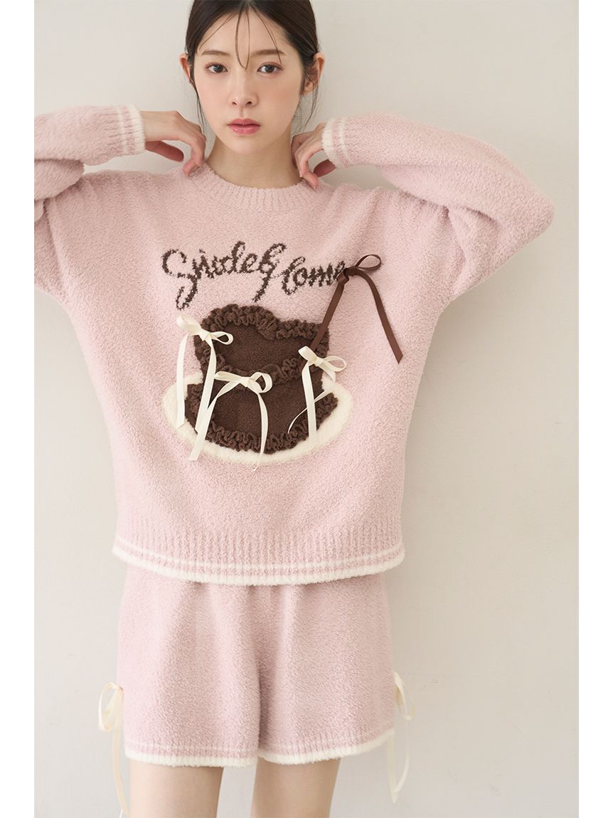 SNIDEL HOME「【WEB限定】【セット商品】リボンケーキジャガードニットプルオーバー＆ニットショートパンツ」|ルームウェア|