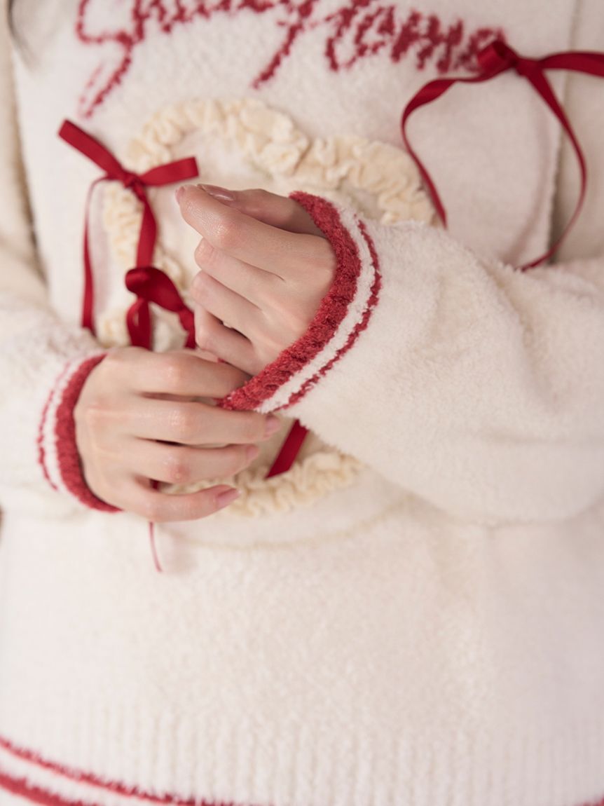 SNIDEL HOME「【WEB限定】【セット商品】リボンケーキジャガードニットプルオーバー＆ニットショートパンツ」|ルームウェア|