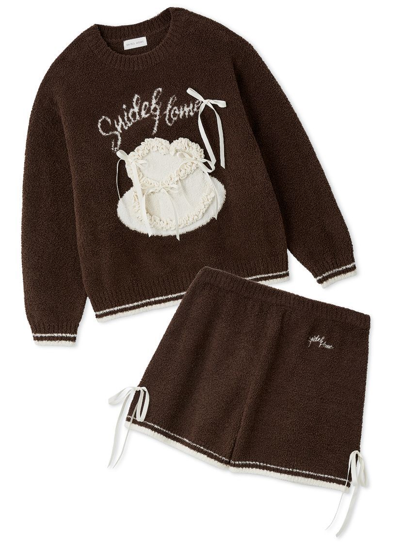 SNIDEL HOME「【WEB限定】【セット商品】リボンケーキジャガードニットプルオーバー＆ニットショートパンツ」|ルームウェア|BRW