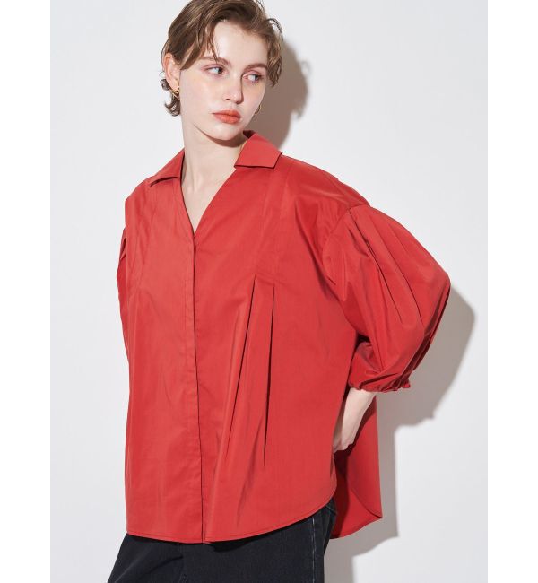 ELENDEEK「SKIPPER VOLUME SLEEVE BL」|シャツ・ブラウス|ダークオレンジ