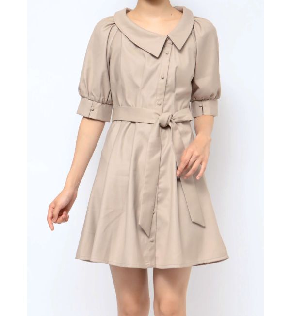 RESEXXY「アシメカラーシャツミニワンピース」|ワンピース|