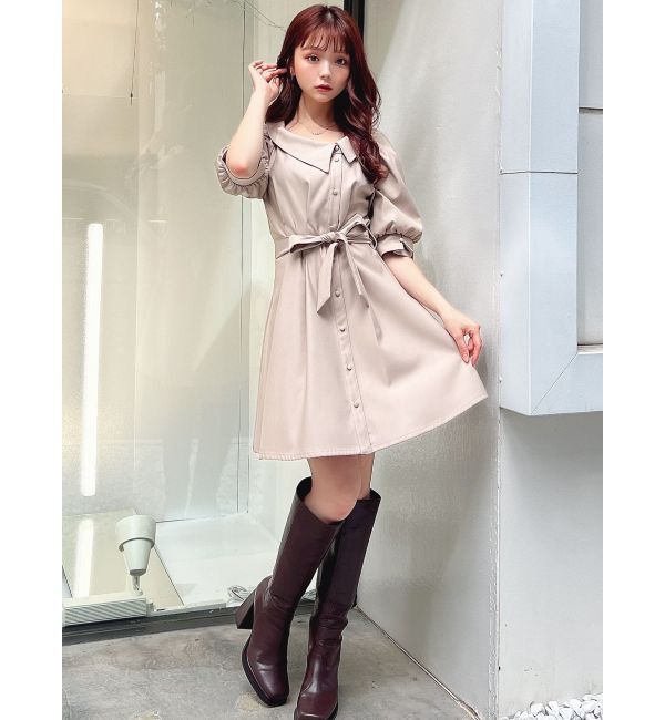 RESEXXY「アシメカラーシャツミニワンピース」|ワンピース|