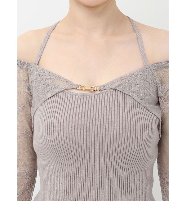 RESEXXY「オフショルレースニットトップス」|ニット・セーター|