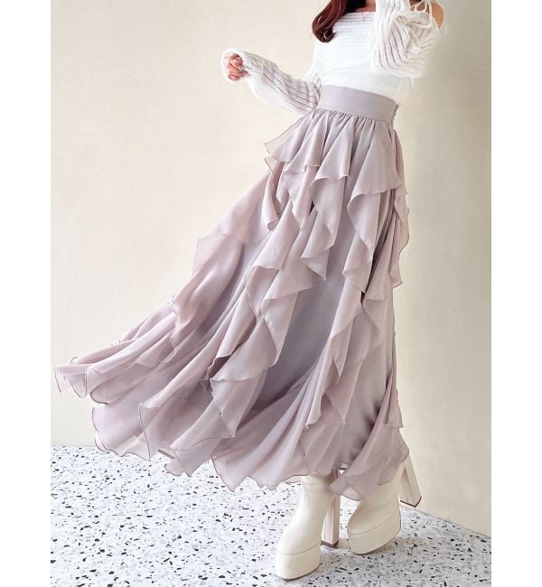 RESEXXY「ラッフルシアーロングスカート」|スカート|