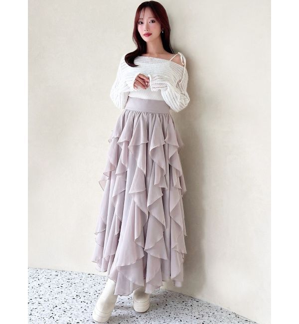 RESEXXY「ラッフルシアーロングスカート」|スカート|