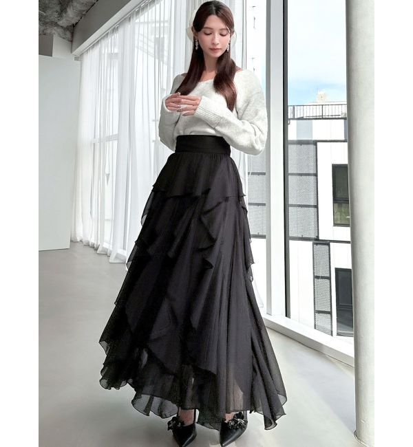 RESEXXY「ラッフルシアーロングスカート」|スカート|