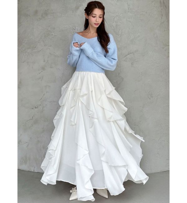 RESEXXY「ラッフルシアーロングスカート」|スカート|