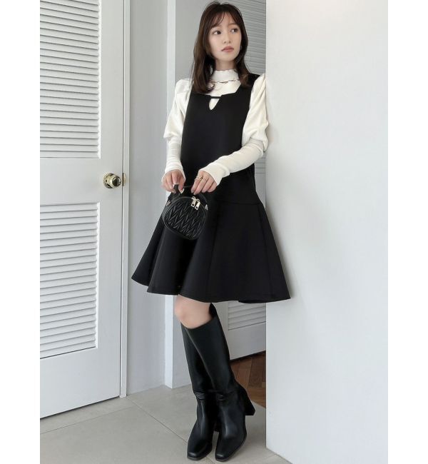 dazzlin「ヘムラインミニジャンスカ」|ジャンパースカート|