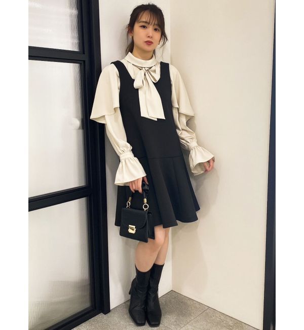 dazzlin「ヘムラインミニジャンスカ」|ジャンパースカート|