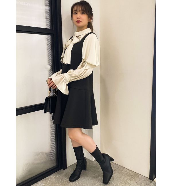 dazzlin「ヘムラインミニジャンスカ」|ジャンパースカート|