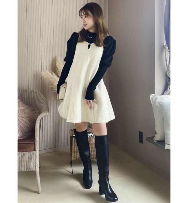 dazzlin「ヘムラインミニジャンスカ」|ジャンパースカート|