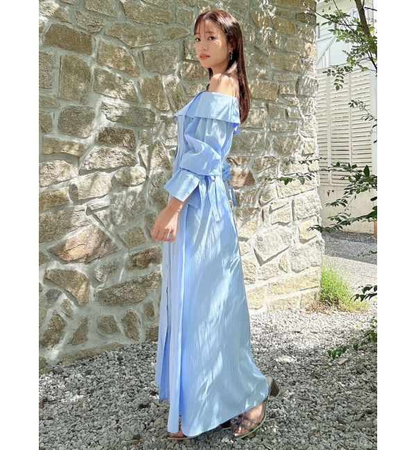 dazzlin「ウエストタックオフショルシャツワンピース」|ワンピース|