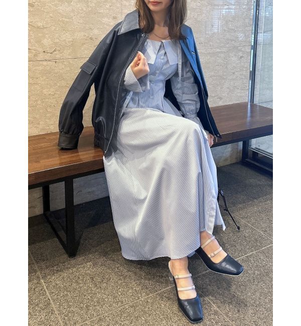 dazzlin「ウエストタックオフショルシャツワンピース」|ワンピース|