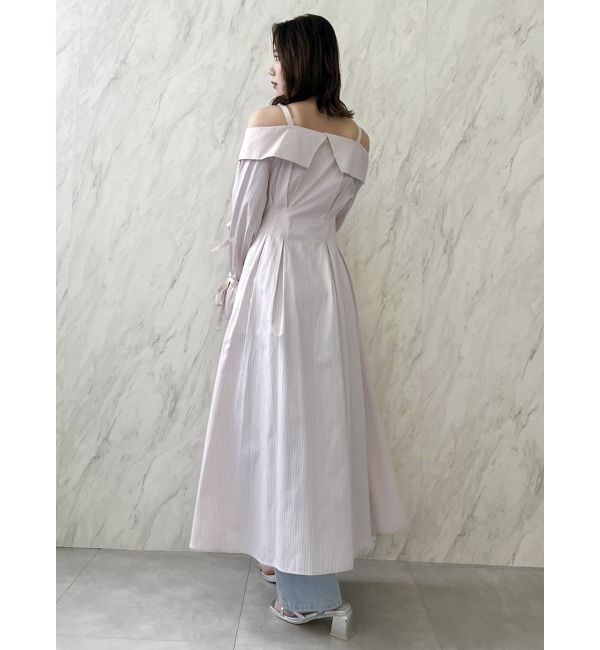 dazzlin「ウエストタックオフショルシャツワンピース」|ワンピース|
