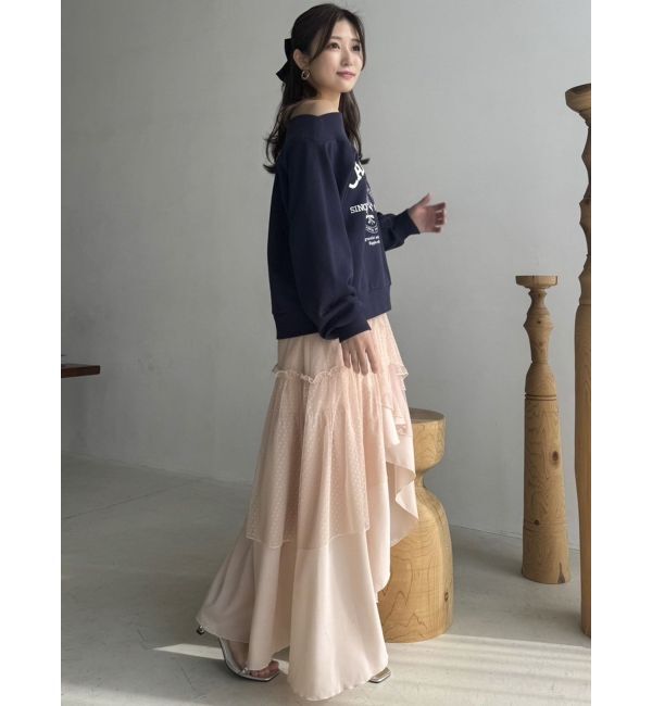 dazzlin「【CALNAMURコラボ】カルミアプリント オフショルダー プルオーバー」|スウェット・ジャージ|