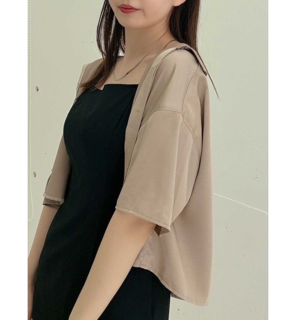 dazzlin「【WEB限定】バックオープンクロップドシャツ」|シャツ・ブラウス|ベージュ