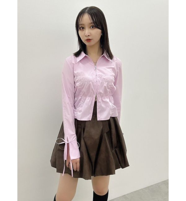 dazzlin「ダブルファスナーギャザーシャツ」|シャツ・ブラウス|