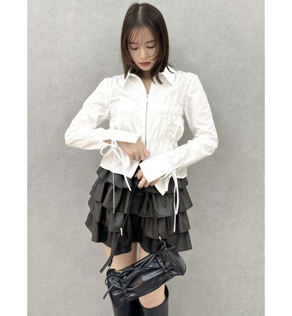 dazzlin「ダブルファスナーギャザーシャツ」|シャツ・ブラウス|