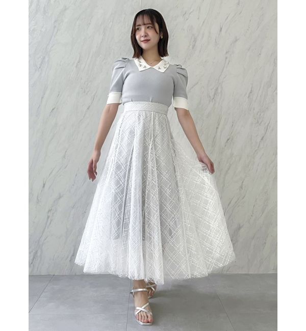 dazzlin「【再生産】スパンコールチュールスカート」|スカート|