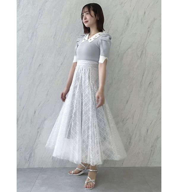 dazzlin「【再生産】スパンコールチュールスカート」|スカート|