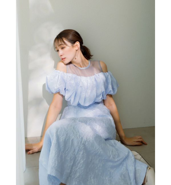 dazzlin「【藤井サチコラボ】ジャカードバルーンスリーブドレス」|ドレス|