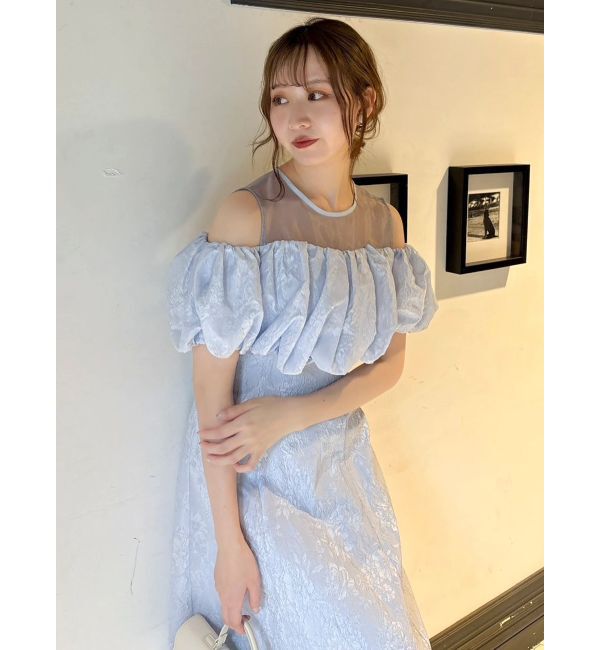 dazzlin「【藤井サチコラボ】ジャカードバルーンスリーブドレス」|ドレス|