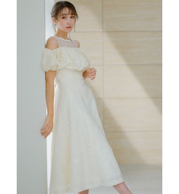 dazzlin「【藤井サチコラボ】ジャカードバルーンスリーブドレス」|ドレス|