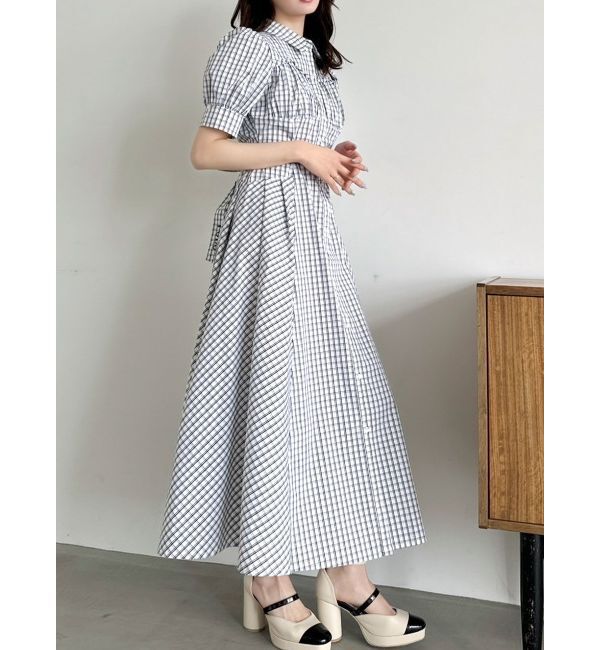 dazzlin「【POLO BCSコラボ/再生産】コルセットスウィッチングシャツワンピース」|ワンピース|オフホワイト