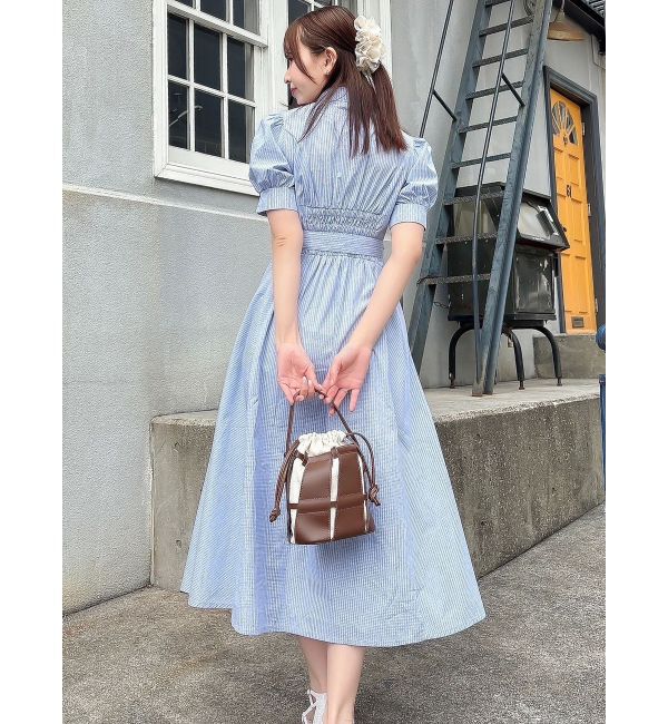 dazzlin「【POLO BCSコラボ/再生産】コルセットスウィッチングシャツワンピース」|ワンピース|