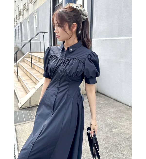 dazzlin「【POLO BCSコラボ/再生産】コルセットスウィッチングシャツワンピース」|ワンピース|