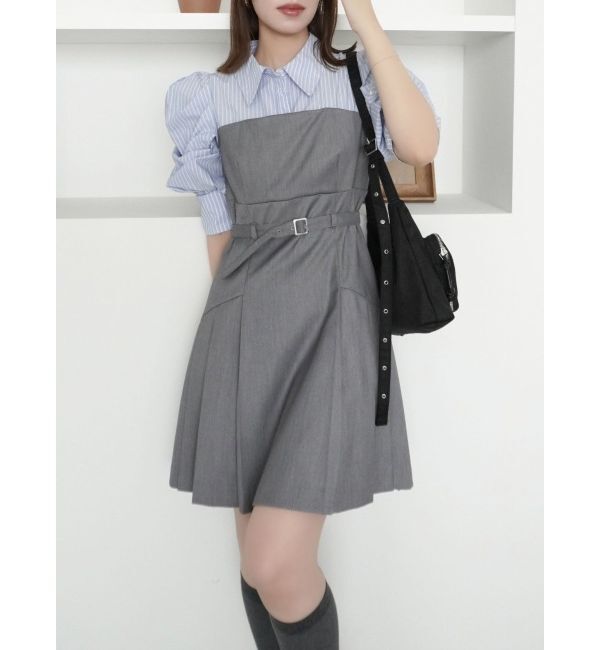 dazzlin「レイヤードシャツミニワンピース」|ワンピース|