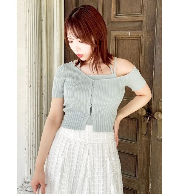 dazzlin「ワンショルレイヤードリブニット」|ニット・セーター|