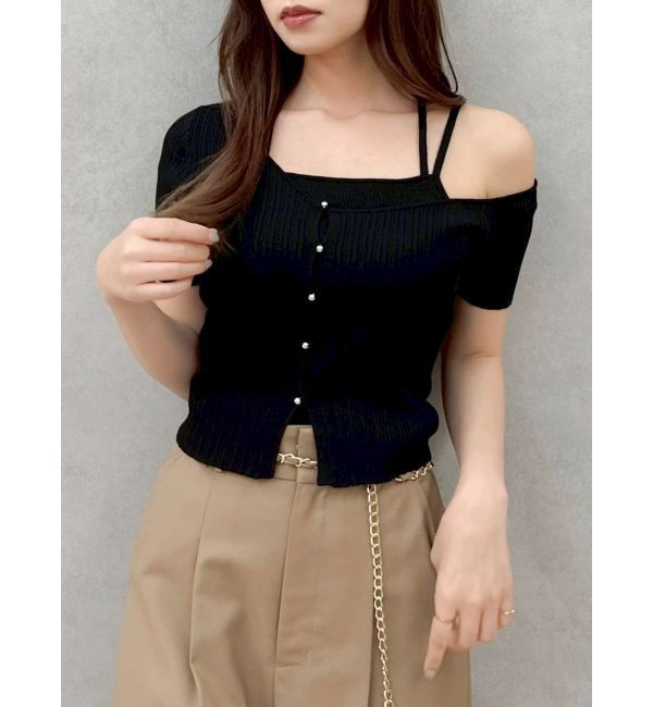 dazzlin「ワンショルレイヤードリブニット」|ニット・セーター|