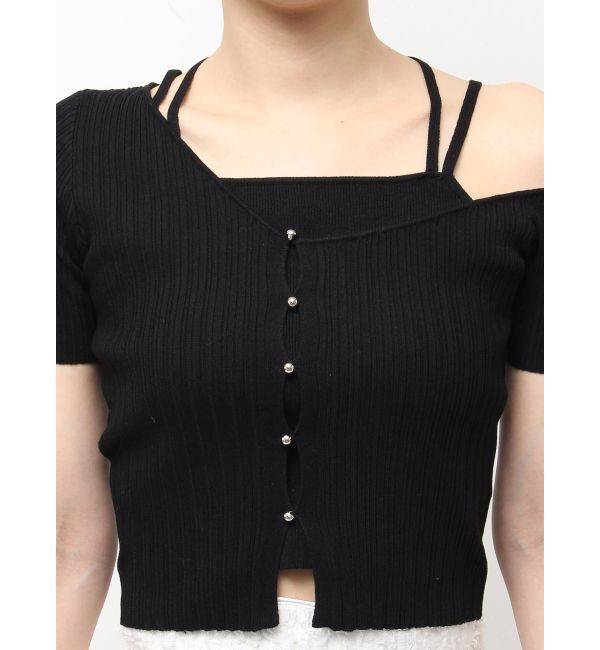 dazzlin「ワンショルレイヤードリブニット」|ニット・セーター|