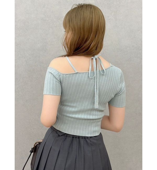 dazzlin「ワンショルレイヤードリブニット」|ニット・セーター|