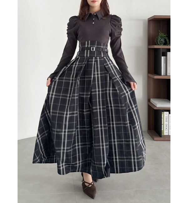 dazzlin「シャツカラーコルセットタックワンピース」|ワンピース|