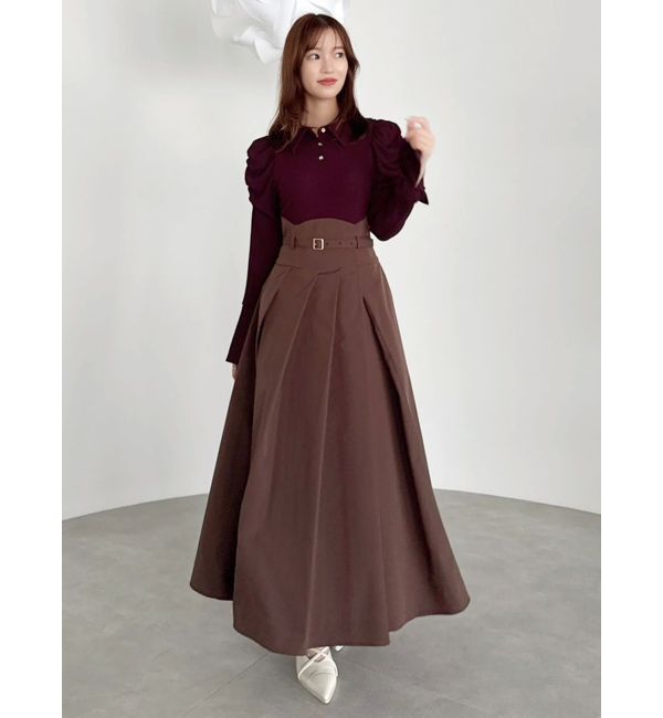 dazzlin「シャツカラーコルセットタックワンピース」|ワンピース|