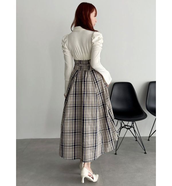 dazzlin「シャツカラーコルセットタックワンピース」|ワンピース|