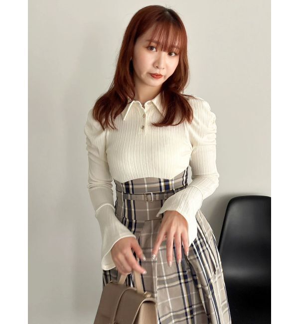 dazzlin「シャツカラーコルセットタックワンピース」|ワンピース|