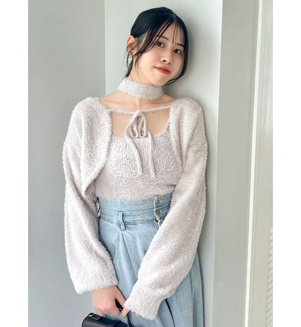 dazzlin「ミニシャギーニットボレロ」|カーディガン|
